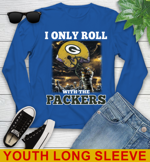Green Bay Packers NFL Football I Only Roll With My Team Sports Youth Long Sleeve 10