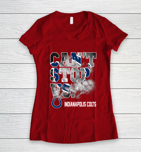 NFL Indianapolis Colts Can't Stop Vs Women's V-Neck T-Shirt 8
