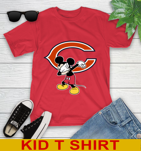 Chicago Bears NFL Football Dabbing Mickey Disney Sports Youth T-Shirt 10