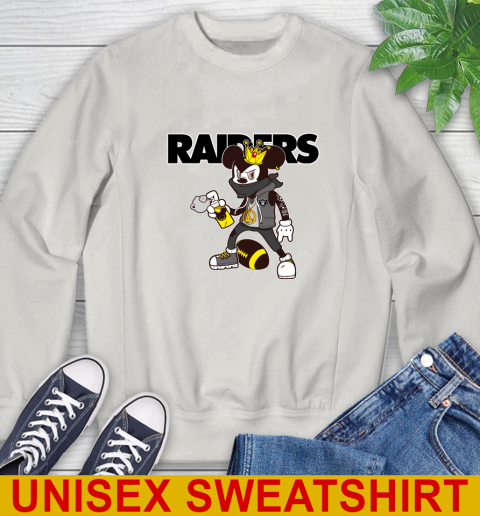 Oakland Raiders NFL Football Mickey Peace Sign Sports Sweatshirt 12