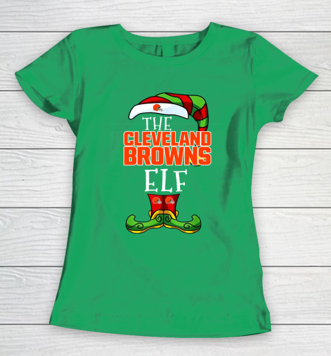 Cleveland Browns Christmas ELF Funny NFL Women's T-Shirt 5