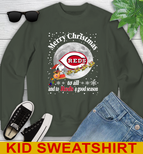 Cincinnati Reds Merry Christmas To All And To Reds A Good Season MLB Baseball Sports Youth Sweatshirt 8