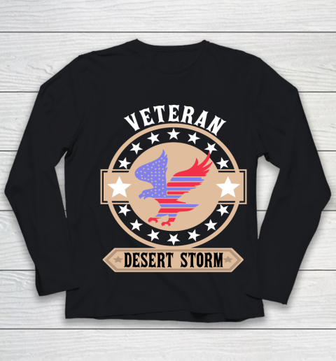Desert Storm Veteran  American Flag  Eagle Youth Long Sleeve
