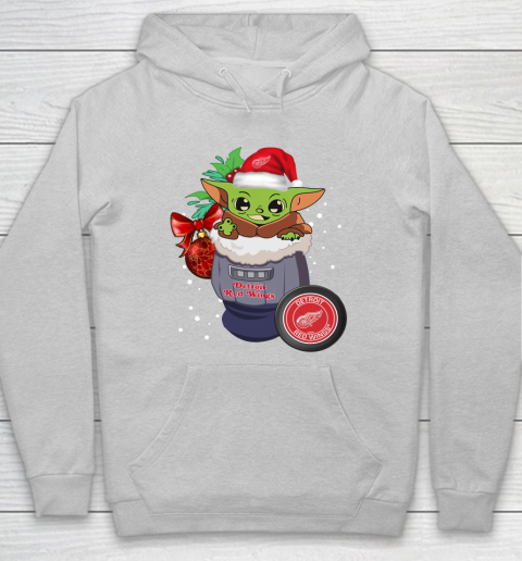 Detroit Red Wings Christmas Baby Yoda Star Wars Funny Happy NHL Hoodie 6