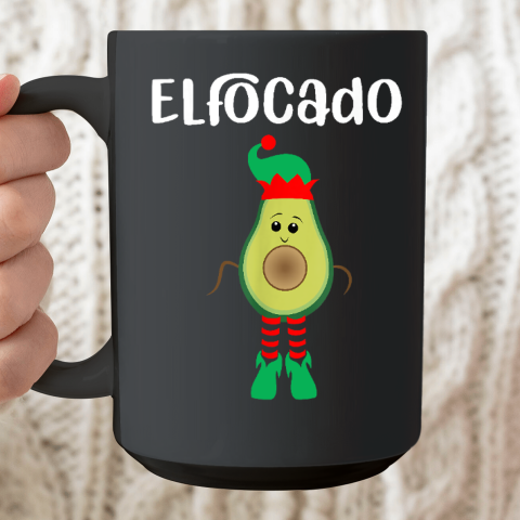 Elfocado  An Avocado Dressed As An Elf  Funny Ceramic Mug 15oz