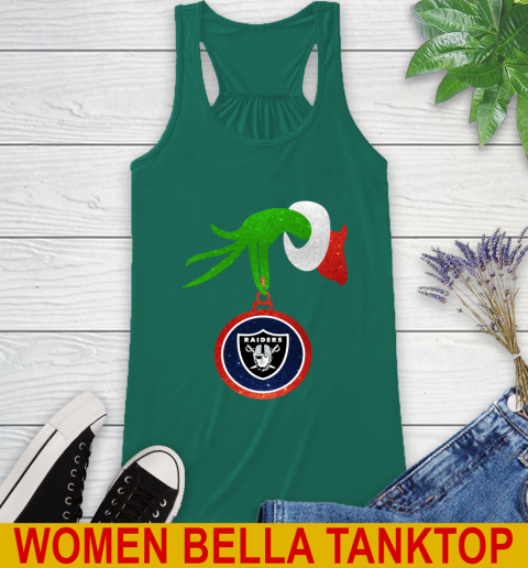 Oakland Raiders Grinch Merry Christmas NFL Football Racerback Tank 7