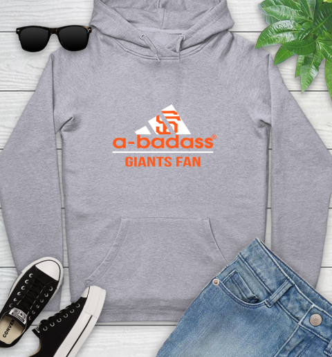 MLB A Badass San Francisco Giants Fan Adidas Baseball Sports Youth Hoodie 6