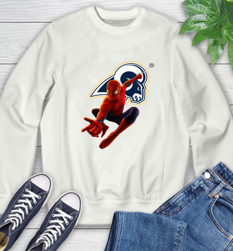 NFL Spider Man Avengers Endgame Football Los Angeles Rams Sweatshirt