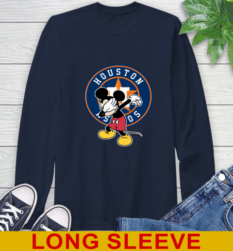 Houston Astros MLB Baseball Dabbing Mickey Disney Sports Long Sleeve T-Shirt 4