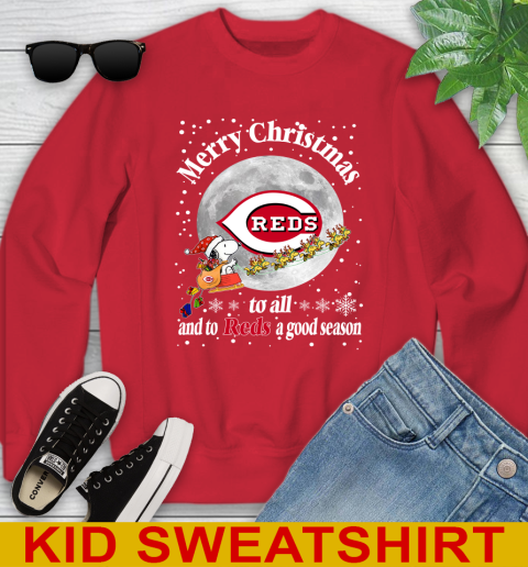Cincinnati Reds Merry Christmas To All And To Reds A Good Season MLB Baseball Sports Youth Sweatshirt 7