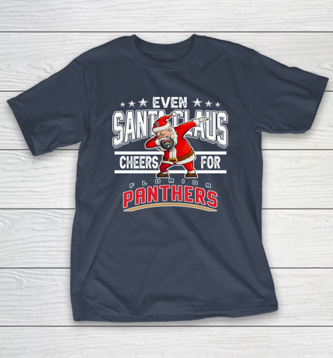 Florida Panthers Even Santa Claus Cheers For Christmas NHL T-Shirt 3