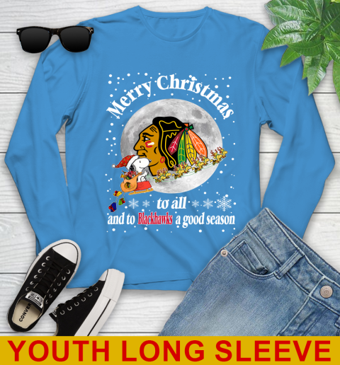 Chicago Blackhawks Merry Christmas To All And To Blackhawks A Good Season NHL Hockey Sports Youth Long Sleeve 8