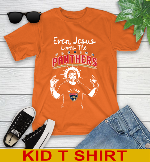 Florida Panthers NHL Hockey Even Jesus Loves The Panthers Shirt Youth T-Shirt 8