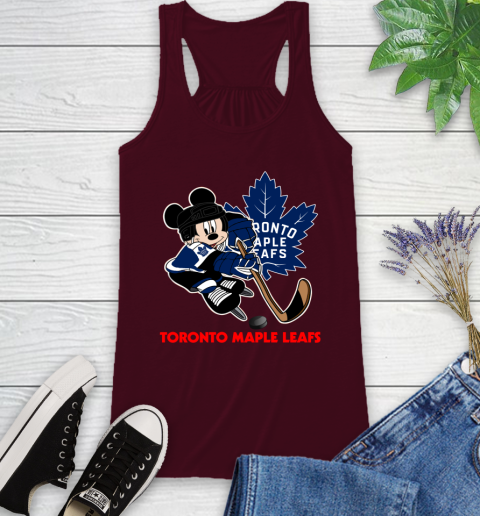 NHL Toronto Maple Leafs Mickey Mouse Disney Hockey T Shirt Racerback Tank 3