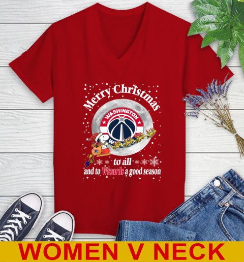 Washington Wizards Merry Christmas To All And To Wizards A Good Season NBA Basketball Sports Women's V-Neck T-Shirt 10