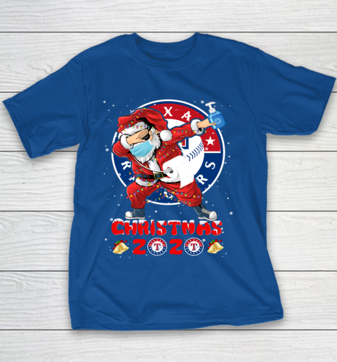 Texas Rangers Funny Santa Claus Dabbing Christmas 2020 MLB Youth T-Shirt 6