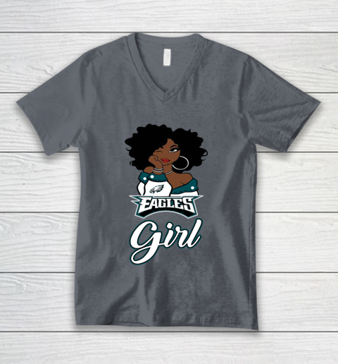 Philadelphia Eagles Girl NFL V-Neck T-Shirt 5