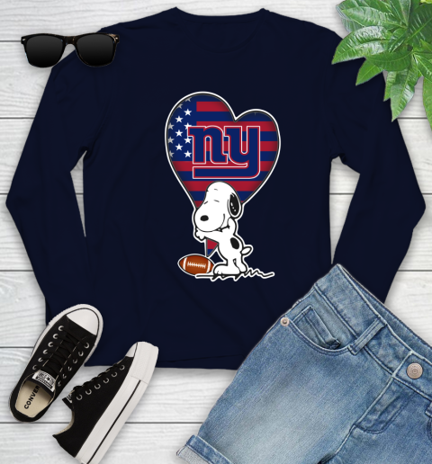 New York Giants NFL Football The Peanuts Movie Adorable Snoopy Youth Long Sleeve 3
