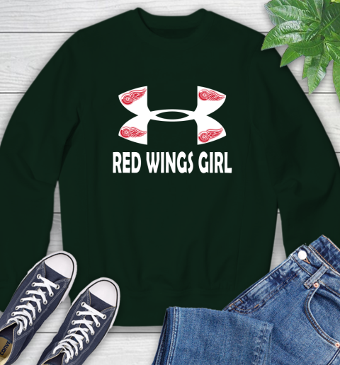NHL Detroit Red Wings Girl Under Armour Hockey Sports Sweatshirt 12