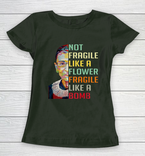 Notorious RBG Shirt Women Not Fragile Like A Flower Fragile Like A Bomb Ruth Bader Ginsburg Women's T-Shirt 4