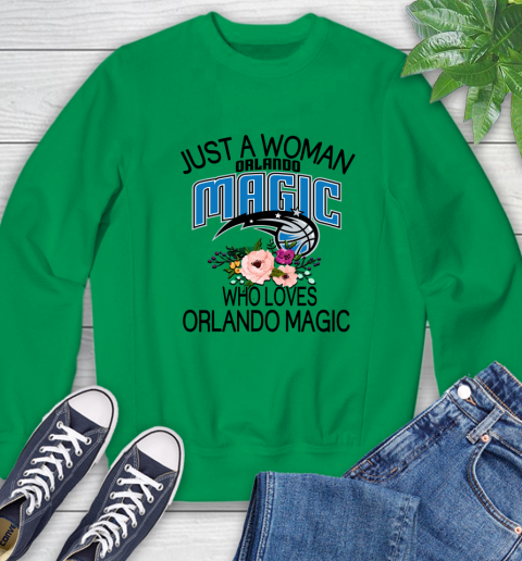 NBA Just A Woman Who Loves Orlando Magic Basketball Sports Sweatshirt 4