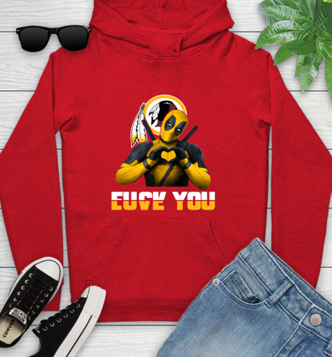 NHL Washington Redskins Deadpool Love You Fuck You Football Sports Youth Hoodie 12