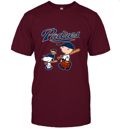 San Diego Padres Let's Play Baseball Together Snoopy MLB Unisex Jersey Tee
