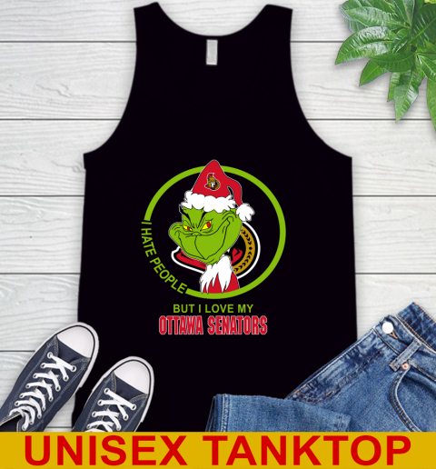 Ottawa Senators NHL Christmas Grinch I Hate People But I Love My Favorite Hockey Team Tank Top 2