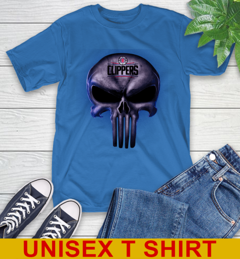 LA Clippers NBA Basketball Punisher Skull Sports T-Shirt 11