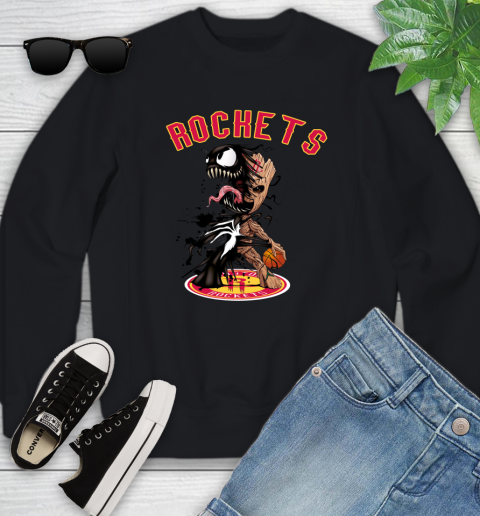 NBA Houston Rockets Basketball Venom Groot Guardians Of The Galaxy Youth Sweatshirt 2