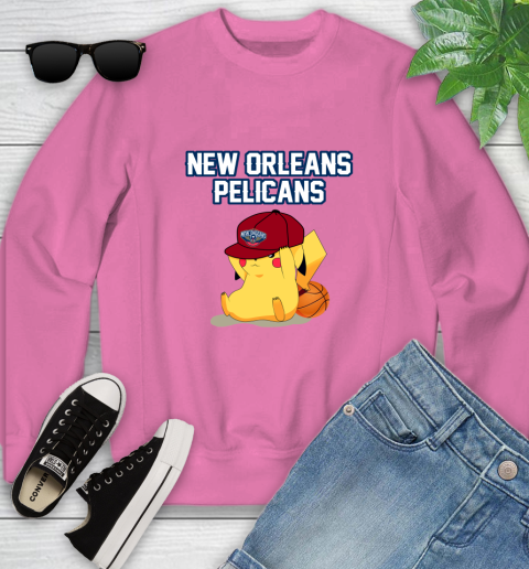 NBA Pikachu Basketball Sports New Orleans Pelicans Youth Sweatshirt 7