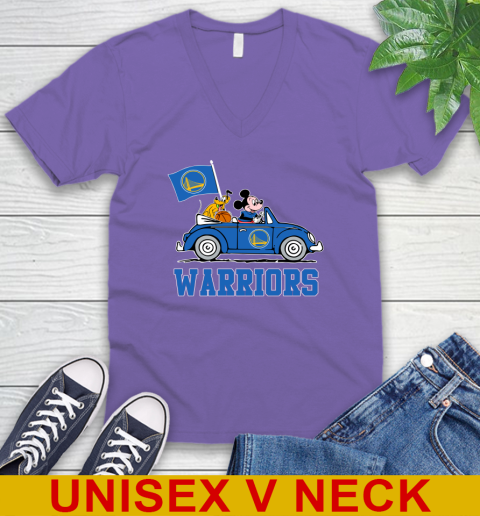 NBA Basketball Golden State Warriors Pluto Mickey Driving Disney Shirt V-Neck T-Shirt 9