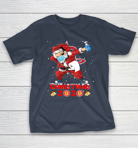 Houston Rockets Funny Santa Claus Dabbing Christmas 2020 NBA T-Shirt 3