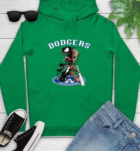 MLB Los Angeles Dodgers Baseball Venom Groot Guardians Of The Galaxy Youth Hoodie 7