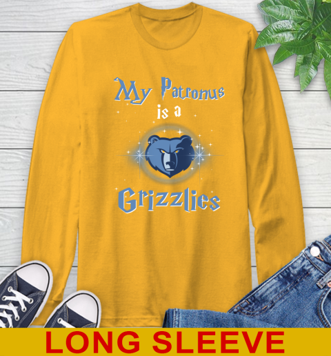 NBA Basketball Harry Potter My Patronus Is A Memphis Grizzlies Long Sleeve T-Shirt 2