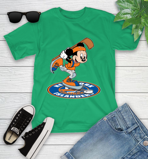 NHL Hockey New York Islanders Cheerful Mickey Disney Shirt Youth T-Shirt 6