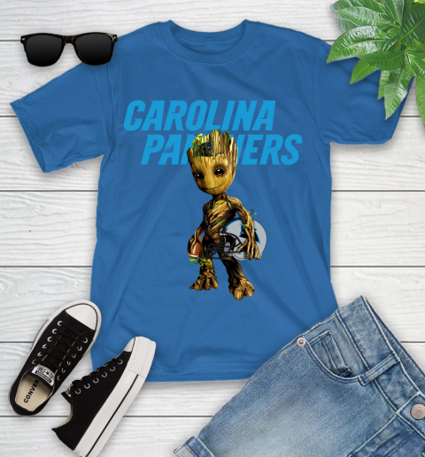 Carolina Panthers NFL Football Groot Marvel Guardians Of The Galaxy Youth T-Shirt 9