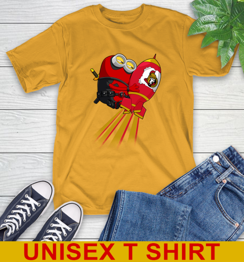 NHL Hockey Ottawa Senators Deadpool Minion Marvel Shirt T-Shirt 2