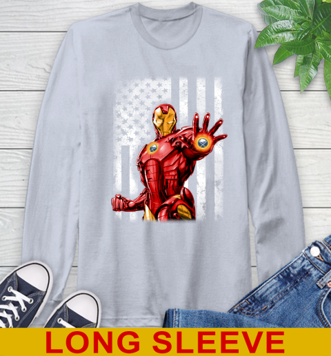 Buffalo Sabres NHL Hockey Iron Man Avengers American Flag Shirt Long Sleeve T-Shirt 6