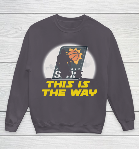 Phoenix Suns NBA Basketball Star Wars Yoda And Mandalorian This Is The Way Youth Sweatshirt 5
