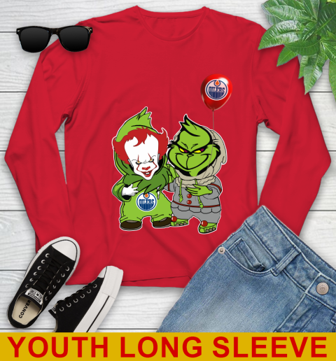 Edmonton Oilers Baby Pennywise Grinch Christmas NHL Hockey Youth Long Sleeve 11