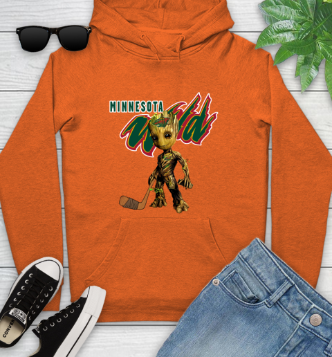 Minnesota Wild NHL Hockey Groot Marvel Guardians Of The Galaxy Youth Hoodie 5