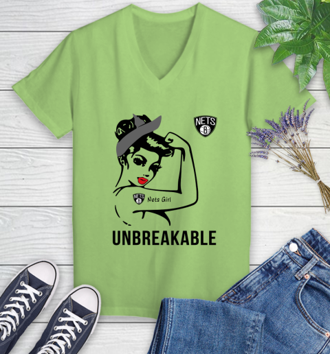 NBA Brooklyn Nets Girl Unbreakable Basketball Sports Women's V-Neck T-Shirt 6