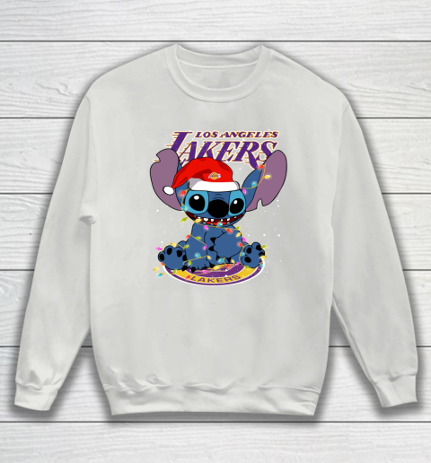 Los Angeles Lakers NBA noel stitch Basketball Christmas Sweatshirt 3
