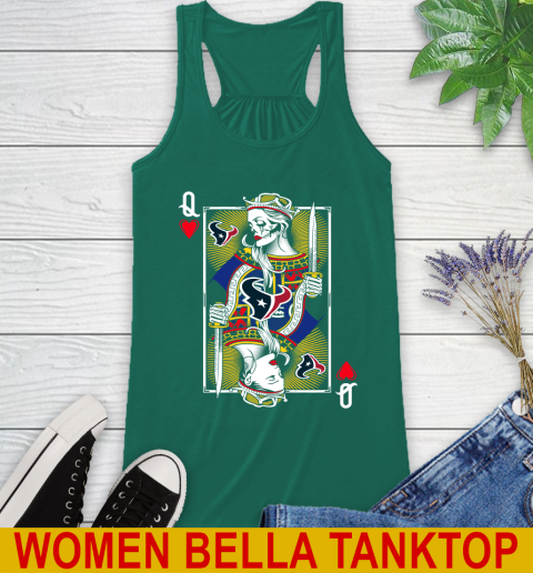 NFL Football Houston Texans The Queen Of Hearts Card Shirt Racerback Tank 5