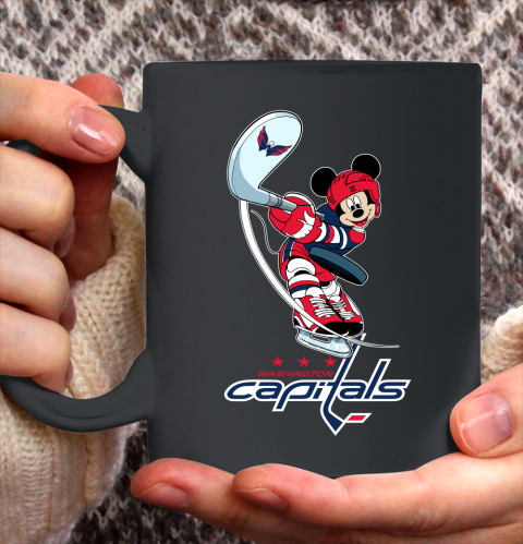 NHL Hockey Washington Capitals Cheerful Mickey Mouse Shirt Ceramic Mug 11oz