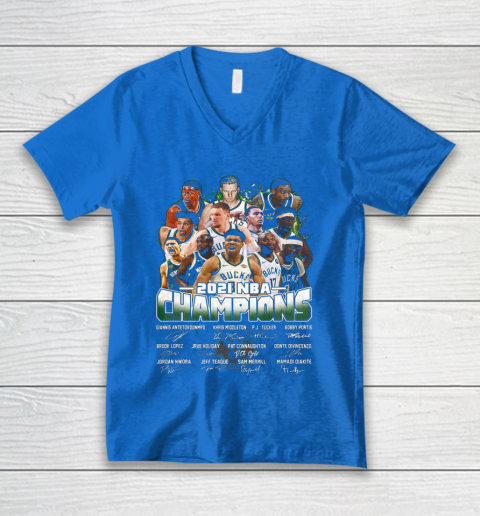 Milwaukee Bucks Championship shirt Milwaukee Basketball Bucks Finals 2021 V-Neck T-Shirt 5