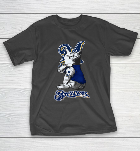 MLB Baseball My Cat Loves Milwaukee Brewers T-Shirt