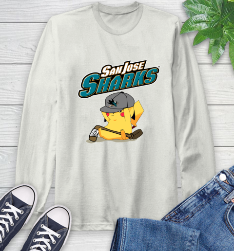 NHL Pikachu Hockey Sports San Jose Sharks Long Sleeve T-Shirt 12
