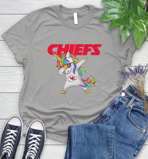 Kansas City Chiefs NFL Football Funny Unicorn Dabbing Sports Women's T-Shirt 10